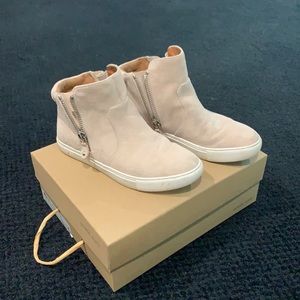 Suede Nude High Top Shoes